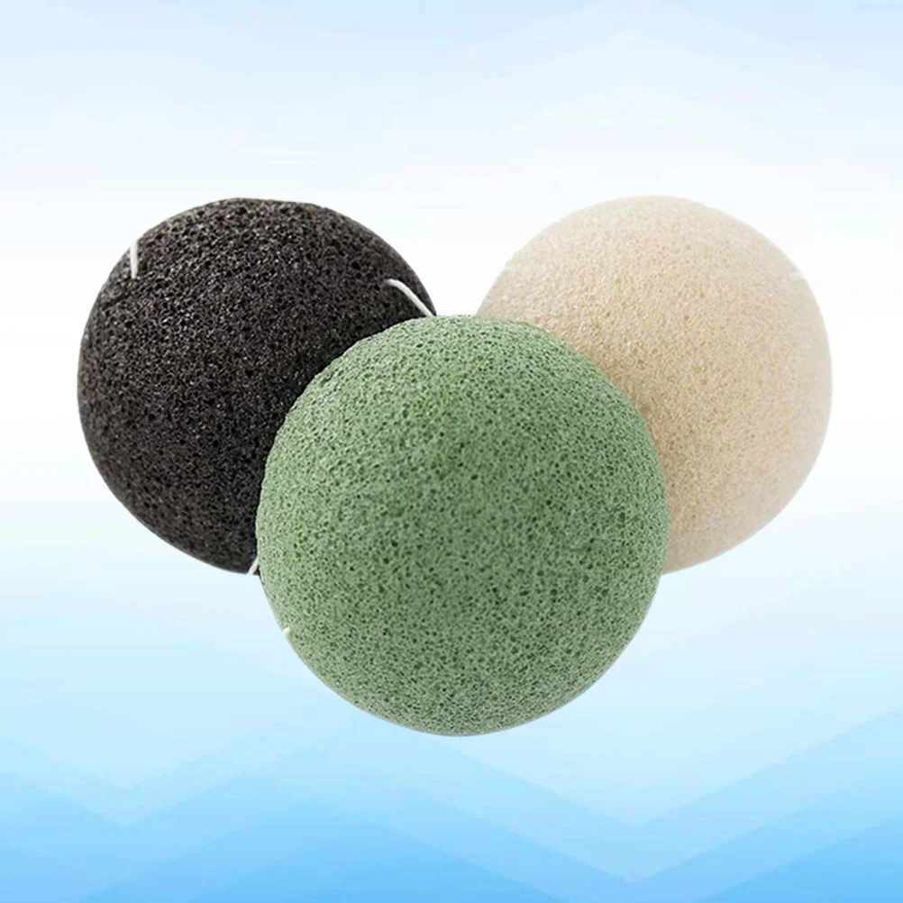 

3pcs Konjac Sponges Practical Natural Creative Wash Flutters Body Sponges for Ladies Female