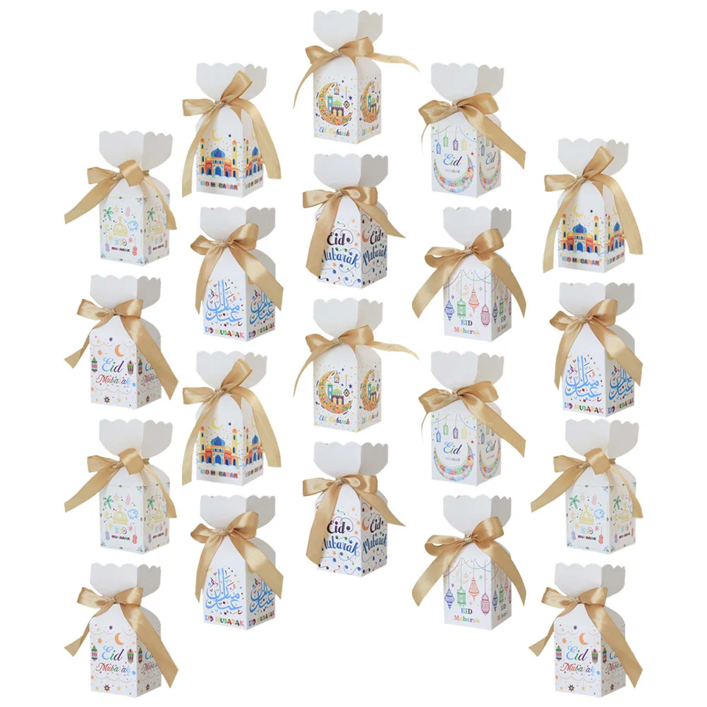 

48pcs Gift Box Paper Fillable Party Favors Holder Box Vase Shape Eid Mubarak Candy Box