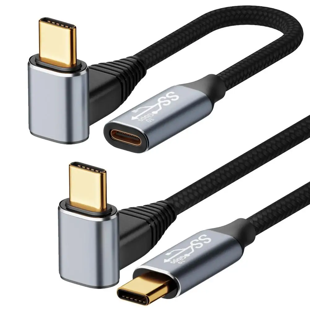 

Выходной кабель для видеокамеры Hd 100 Вт 10 Гбит/с Usb-c 3,1 полнофункциональный трехмерный локтевой кабель совместимый с палубой Steam
