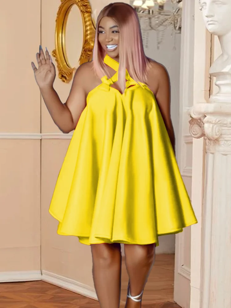 Милое женское вечернее вечерние Бальное мини-платье на выпускной с лямкой шее и