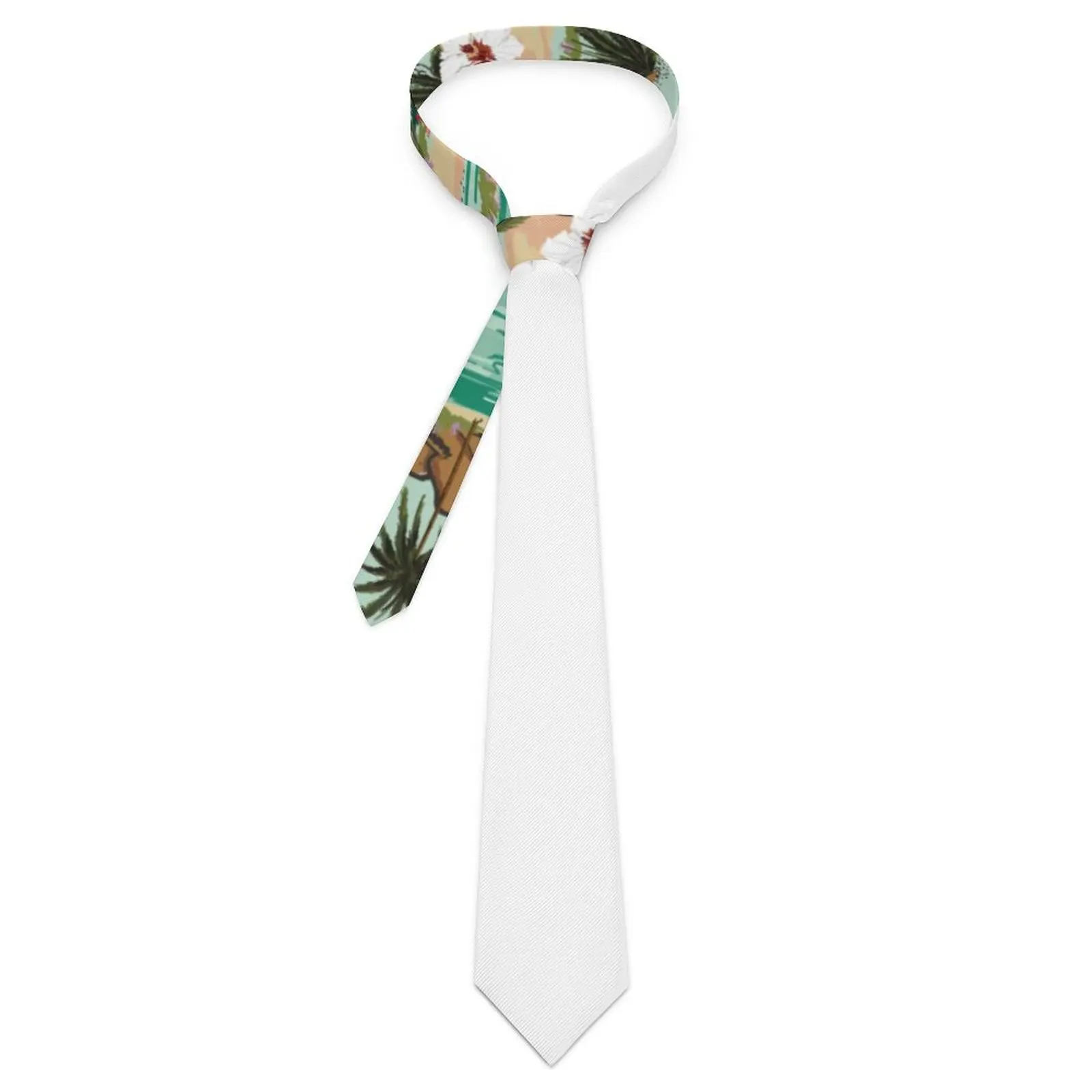 

Tropical Palm Tree Tie Beach Print Custom DIY Neck Ties Retro Casual Collar Tie For Male Cosplay Party Necktie Accessories