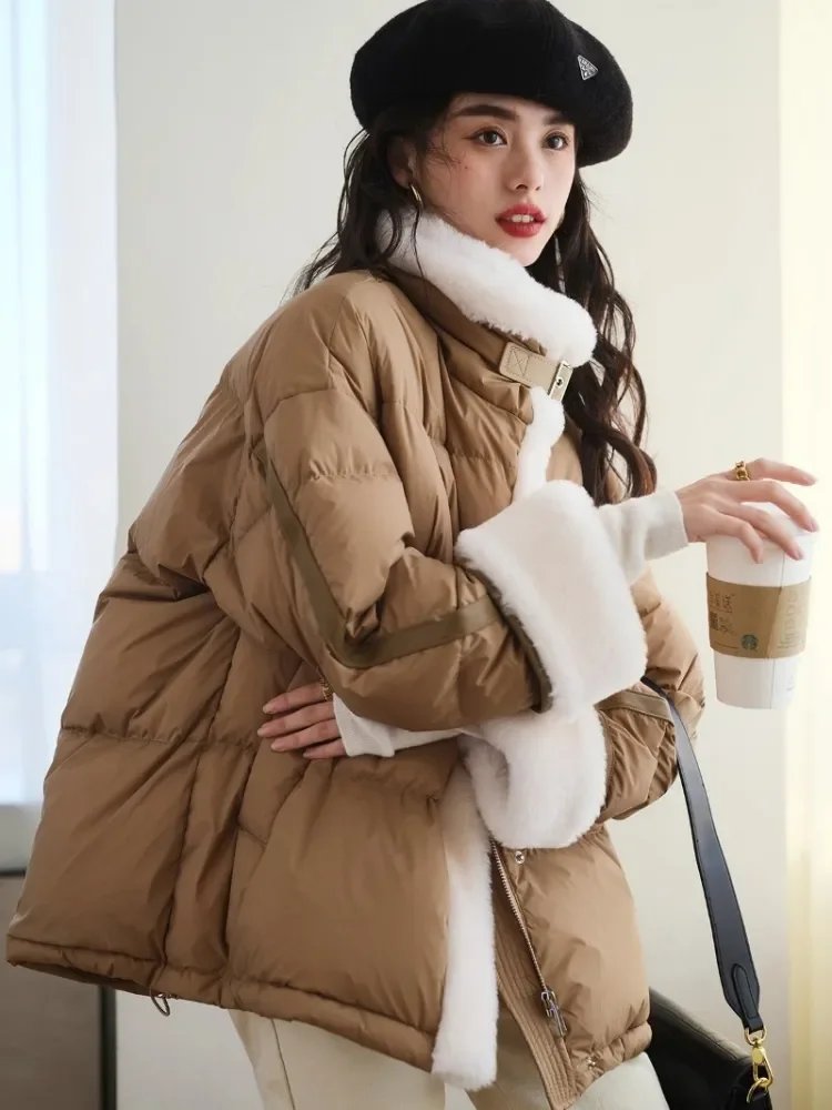 

2023 New European fashion Luxury Women Duck Down Coat for Winter Puffer Jacket Thick Warm Female Feather Parkas Snow Outerwear