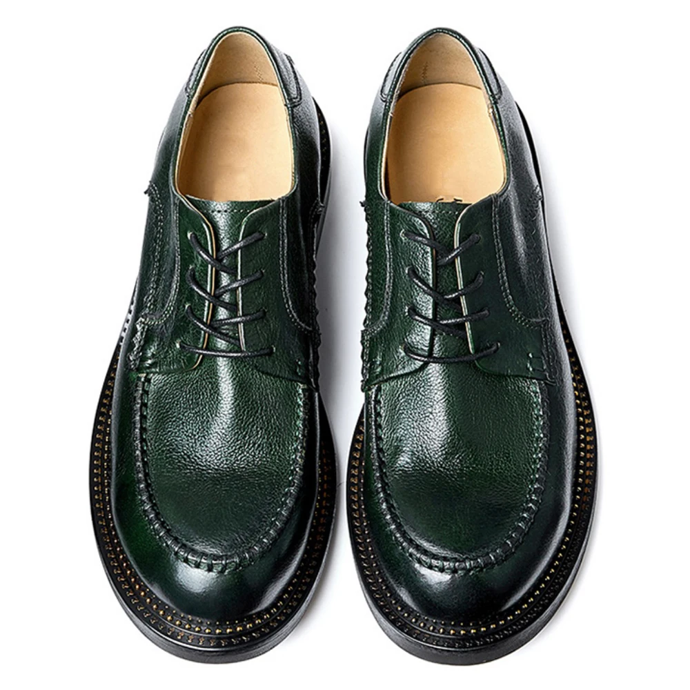 

Туфли мужские ручной работы из воловьей кожи, Натуральная Воловья кожа, на шнуровке, деловые роскошные, в британском стиле