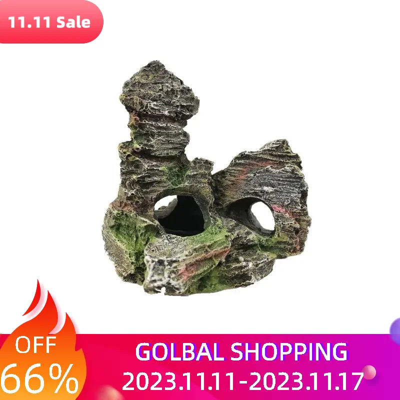 

Fish Tank Climbing Simulation Artificial Playing Decorative Ornament Rockery Aquarium Mountain Tree Bridge Landscaping Rock Cave