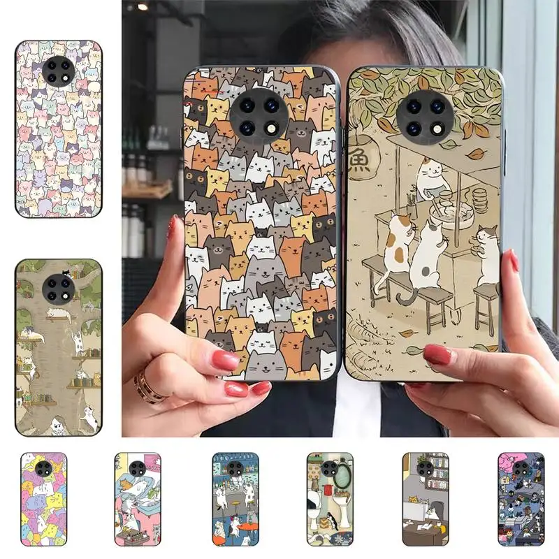 

Japanese Cat Phone Case For Samsung S 20 21 22 23 plus Ultra for Redmi Note 8 9 10 11 for Huawei Y 5 6 9