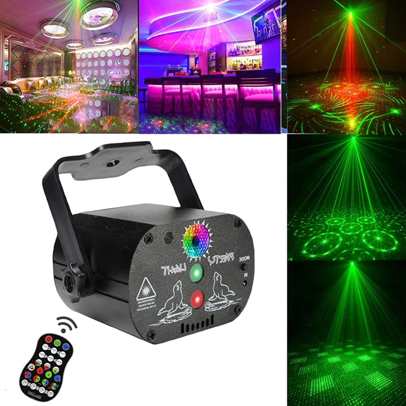 

60 Patterns RGB LED Disco Light 5V USB Recharge RGB Laser Projection Lamp Stage Lighting Show for Home Party KTV DJ Dance Floor