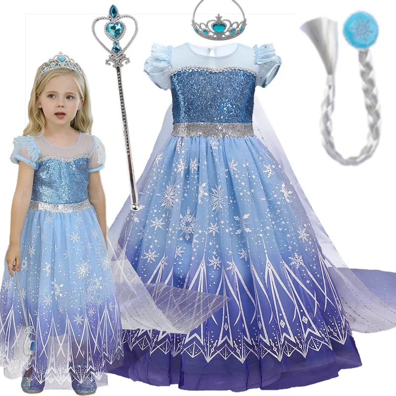 

Костюм принцессы для косплея маленьких девочек, одежда для Хэллоуина, Рождества, детской вечеринки, карнавальные наряды, детское платье