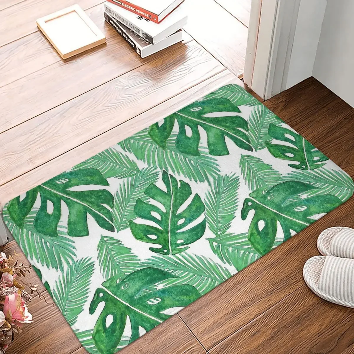 Коврик с тропическими листьями для пляжа и спальни коврик рисунком листьев дома