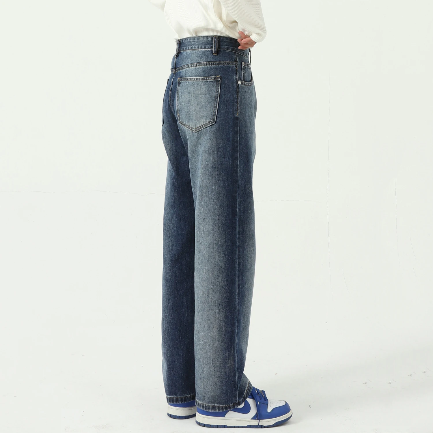 Men's Jeans Men's Trousers Tie-dye Gradient Side Holes Streetwear Men's Clothing Denim Men's Loose Jeans Y2k Clothes Men Jeans