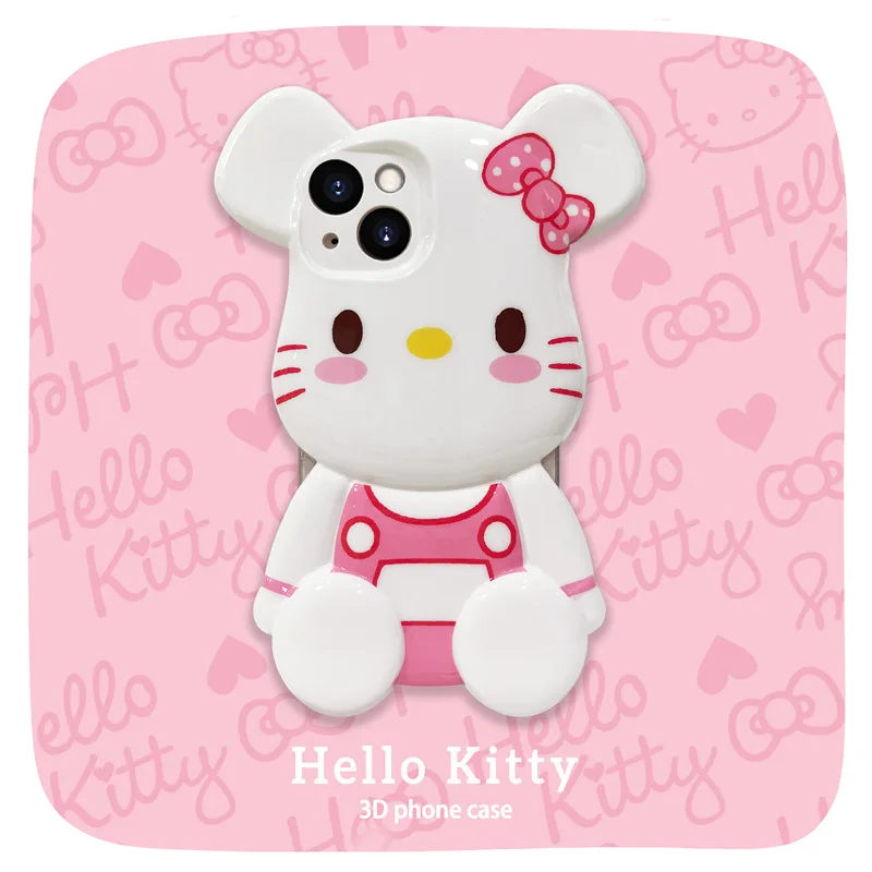 

PG-71-BLX For Creative Cute Cartoon KT Cat Bear Cover for iPhone 11 12 13 Pro X XR XS Max Shockproof Phone Case iPhone 13 Case