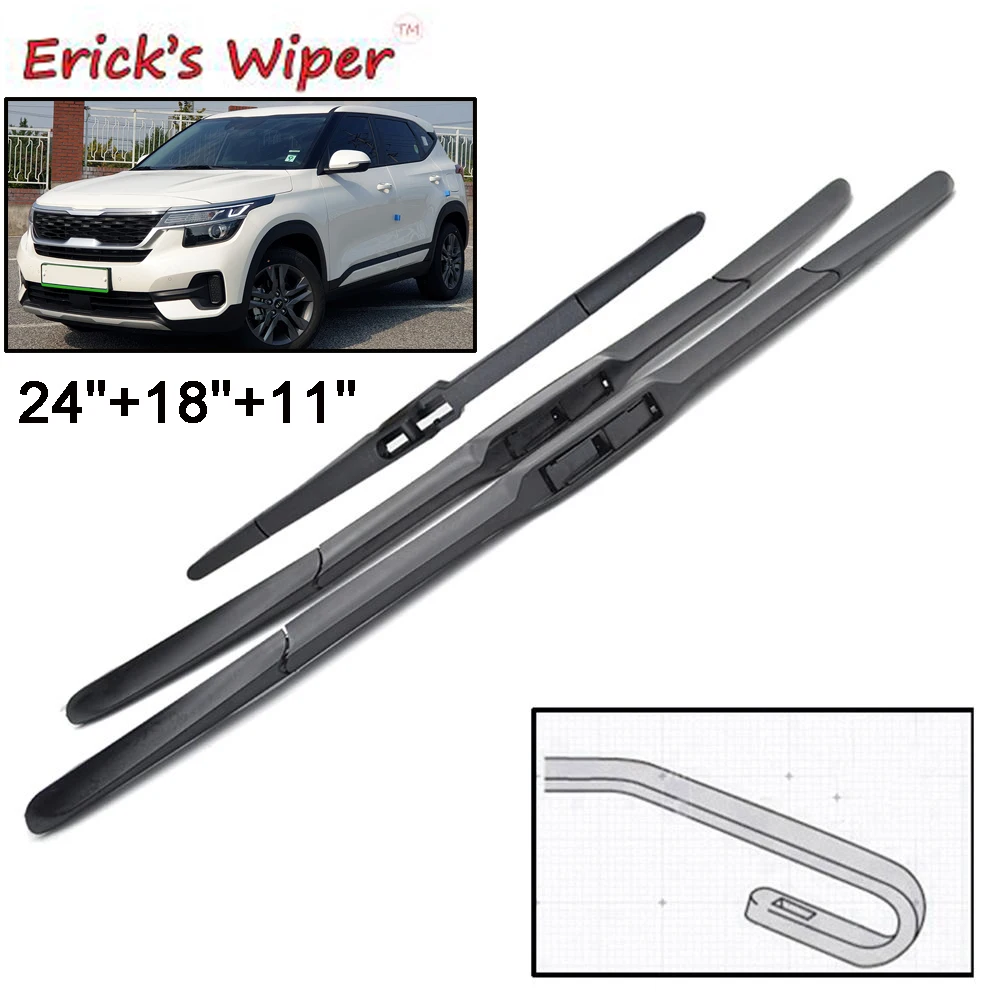 

Набор щёток стеклоочистителя Erick's для Kia Seltos 2019-2023, 24 + 18 + 11 дюймов