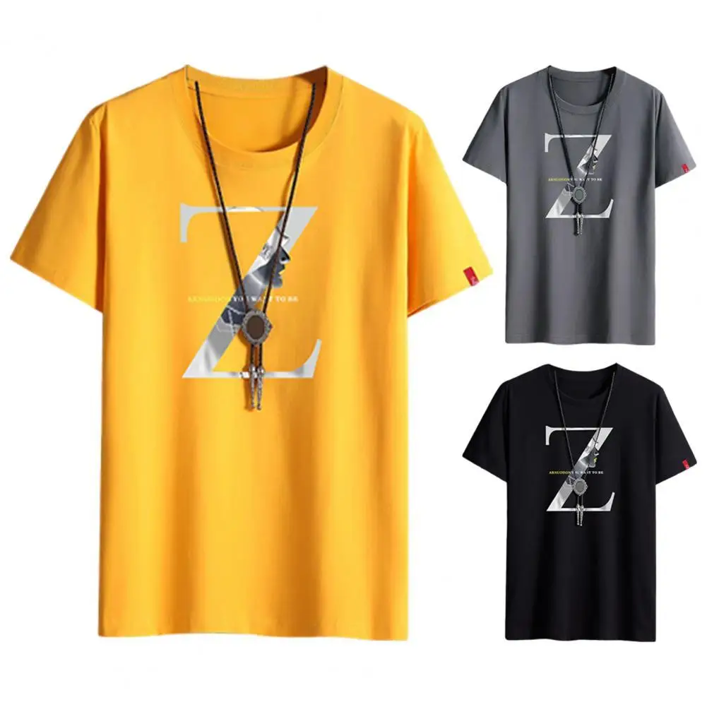 

Trendy Short Sleeve Men T-shirt Summer T-shirt All Match Breathable