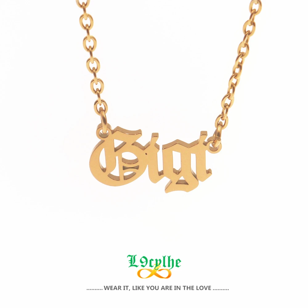 

Gigi Name Choker Necklace Friendship Jewelry Stainless Steel Necklaces Grandma Mommy Mrs. St.Louis Letter Choker Party Colgantes