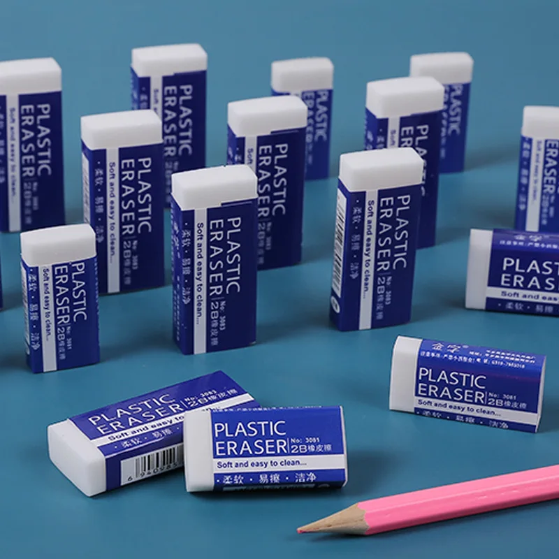 

1pcs Eraser Stationery Easy Clean Soft Rubber Office School Correction Supplies Erasers for Kids Clear Eraser Pencil Set Gift 2B