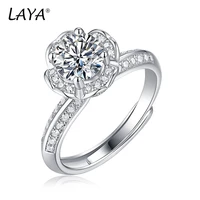 laya s925 sterling silver 1ct moissanite fashion elegant adjustable ring for women for women bridal luxury jewelry 2022
