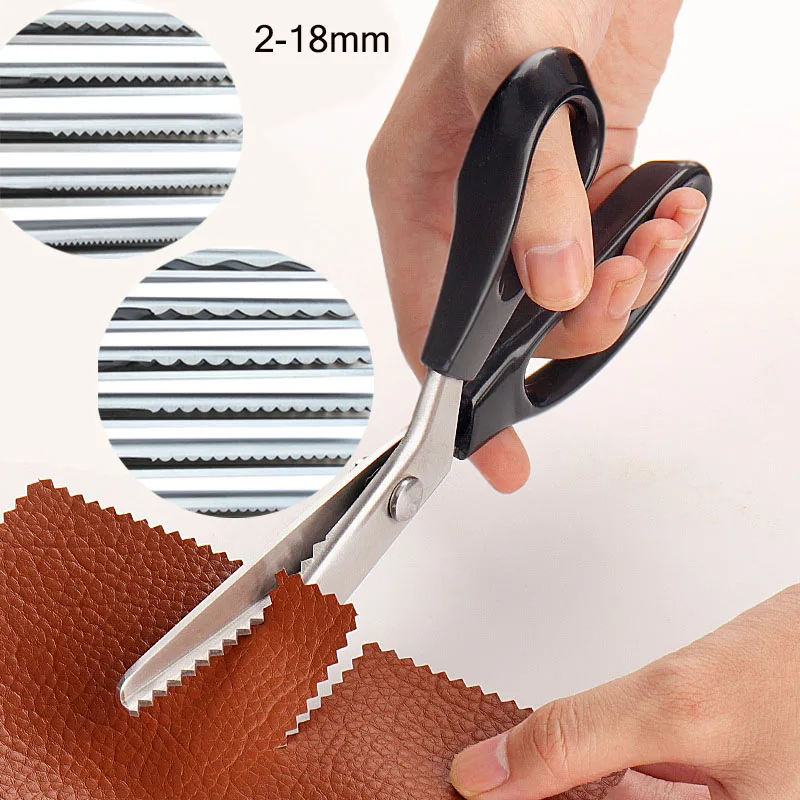 

2-18mm Professional Pinking Shears Fabric cloth Scissors Sewing Stainless Steel Dressmaking Scissors Sewing Art Craft Cut Tool
