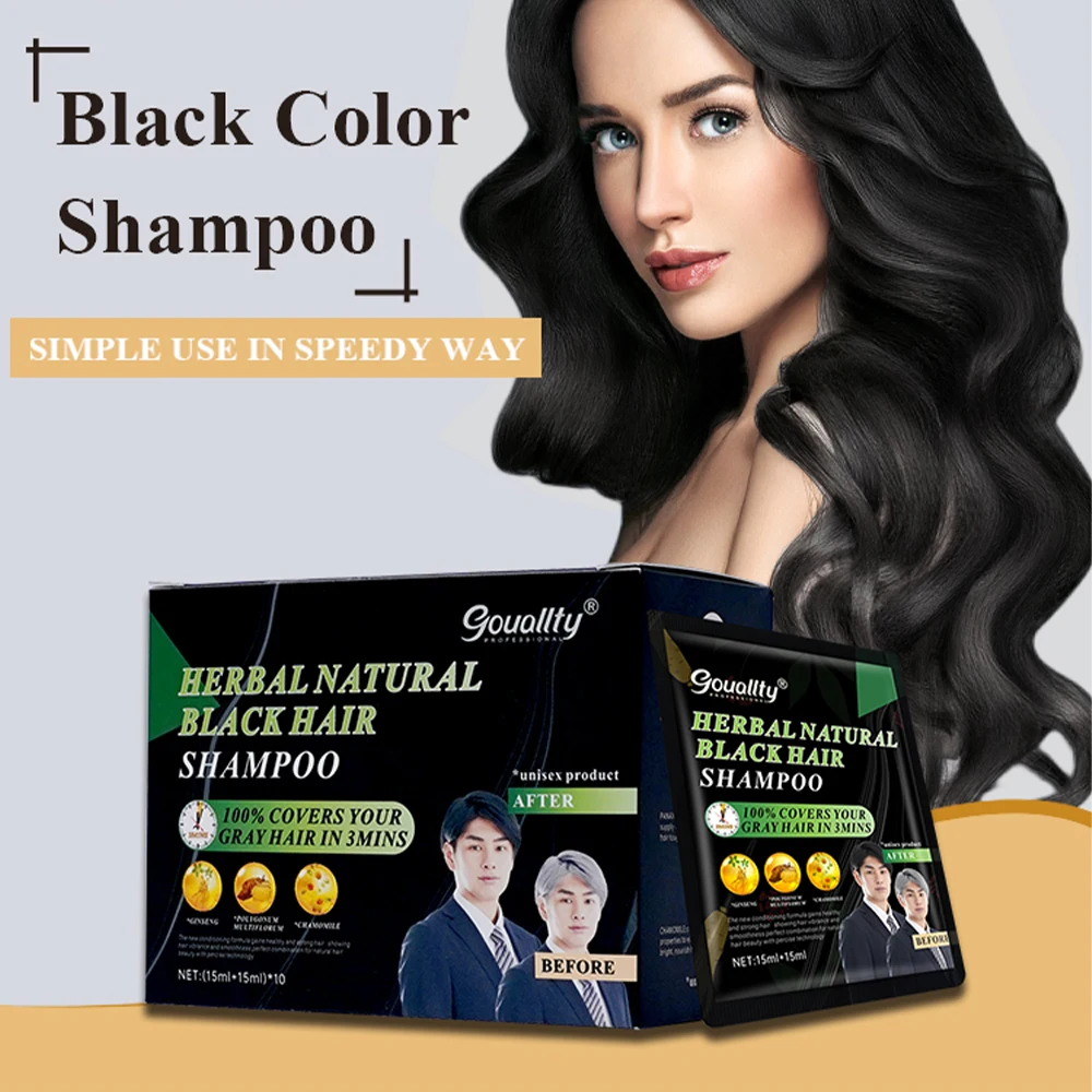 

30ml Hair Dye Shampoo Natural Black Herbal Non Ammonia Formula Magic 5 Mins Coverage Grey Hair Color Cream At Home Easy Use