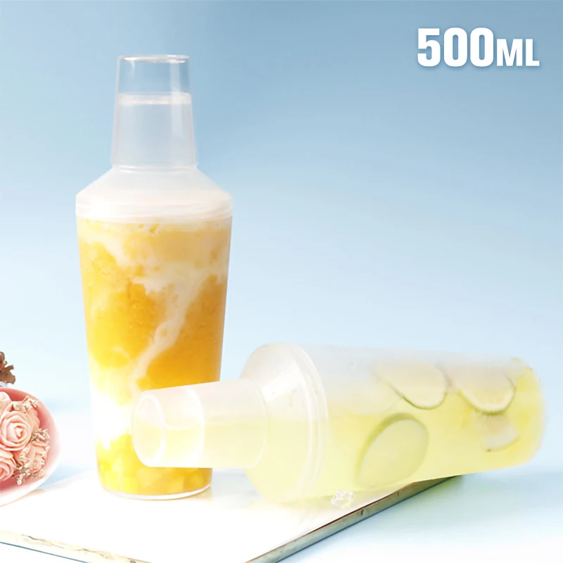 

Clear Plastic Cups With Lids Transparent Disposable Yogurt Bottle Shaking Cup
