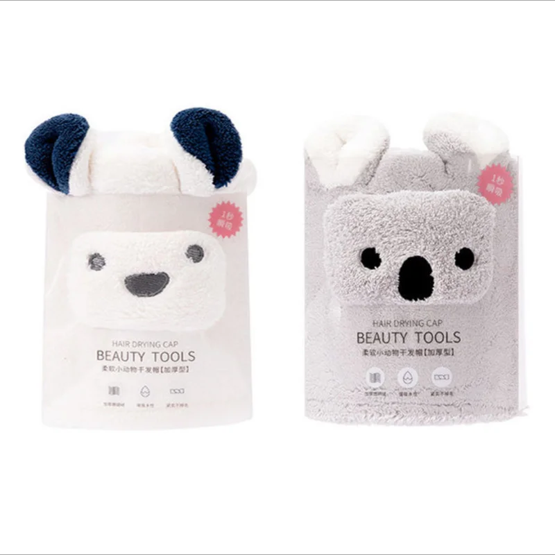 Милое полотенце из микрофибры с животными быстросохнущая шапочка для волос