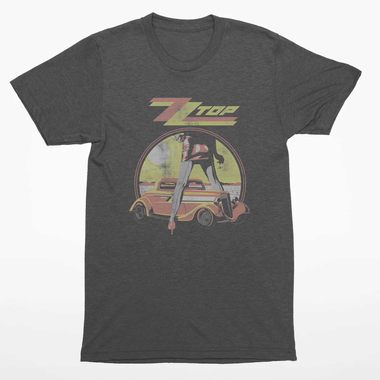 Винтажный Топ FEEL - ZZ 1983 Merch выцветающий серый цвет футболка рок-группы 101581GG