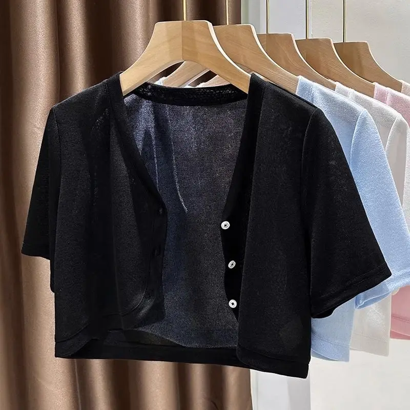 Женская короткая куртка с мангой черная и белая длинным рукавом новая летняя