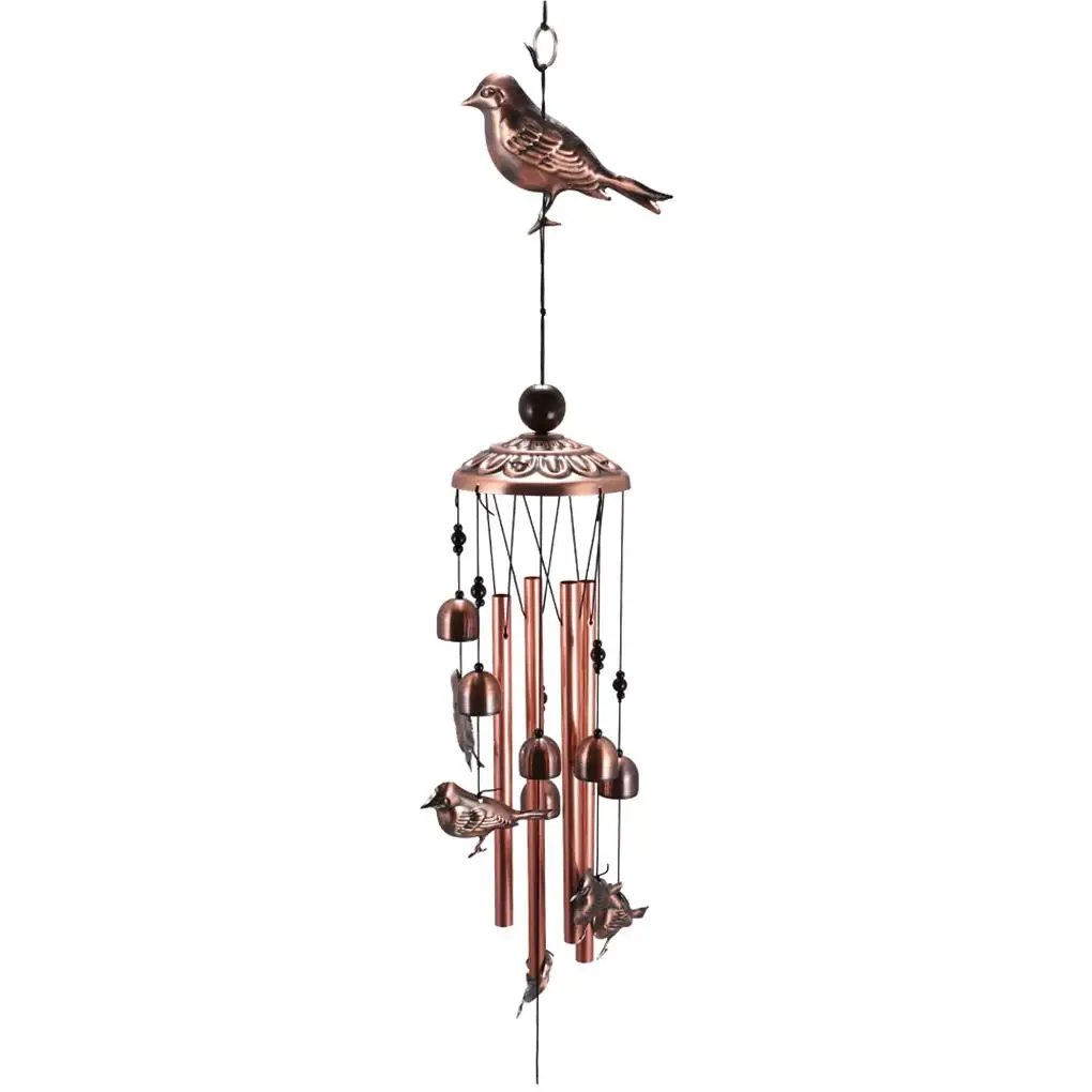 

Retro Garden Copper Hummingbird Wind Chimes Outdoor Decor for Walkway Yard Lawn Patio