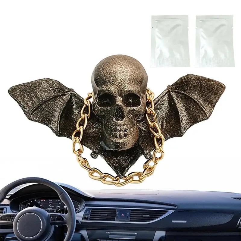 

Автомобильные ароматерапевтические диффузоры с черепом, креативный череп, автомобильное воздуховыпускное отверстие, освежитель, зажим для духов, декоративное украшение интерьера автомобиля