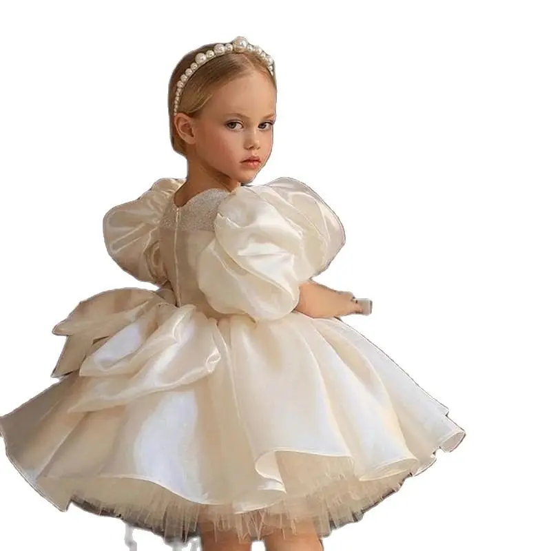 

Thin Boutique Clothes Baby Royal Lolita Princess Ball Gown Girls Spanish Dress with Bow Infant Birthday Christening Dresses Girl