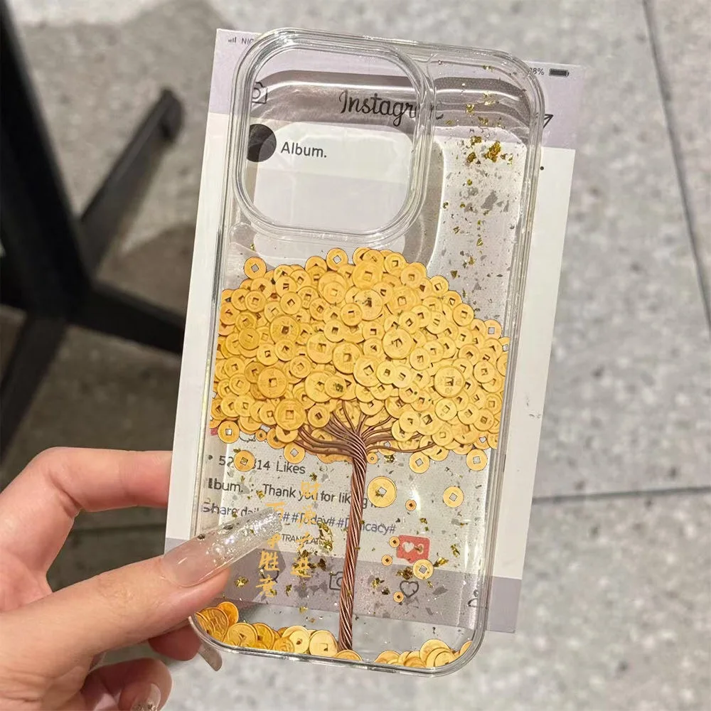 SEIRASSIM дерево богатства деньги мягкий чехол для телефона iphone 16 pro max 15 plus 14 13 11 12