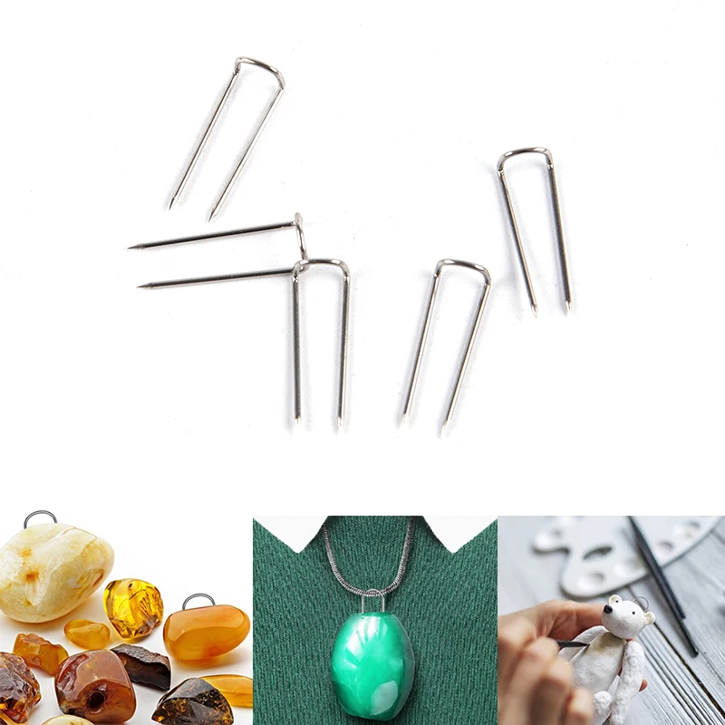 

50Pcs High Temperature Resistant Hanging Burn Needle Jewelry Tools U-shaped Hook