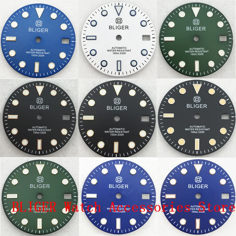 

Bliger New 29mm Rose Gold Digital Silver Edge Mechanical Mens Dial Luminous Dial Aseptic Dial For NH35 NH36