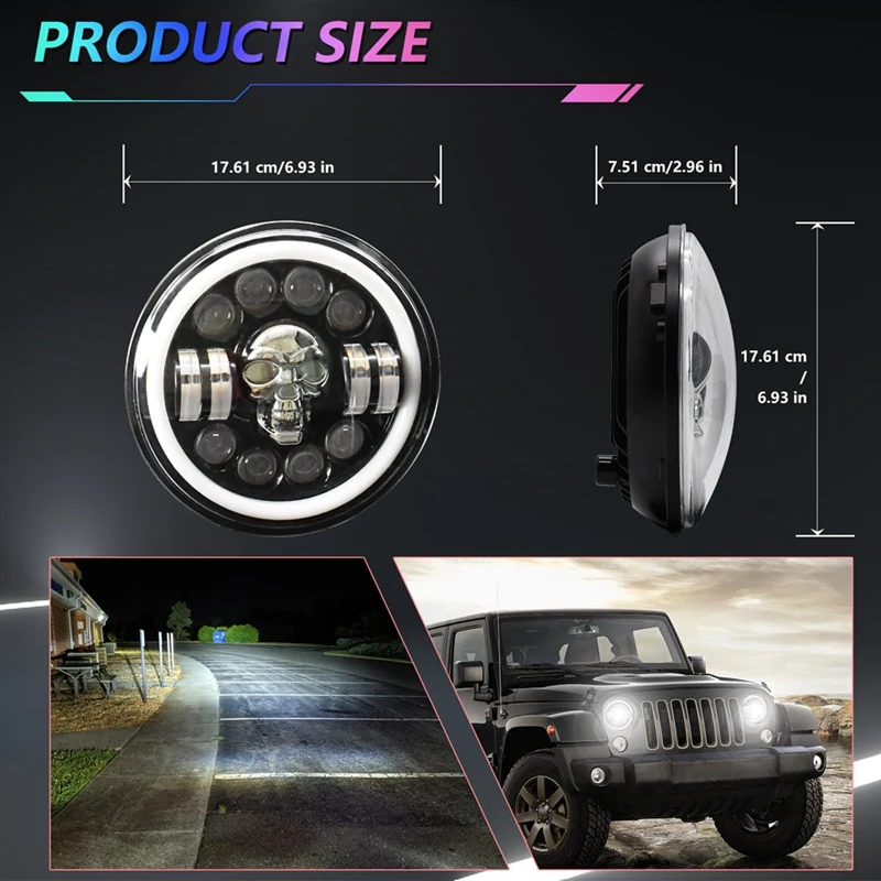 Детали для передних фар 7 дюймов головного света внедорожников детали Jeep Wrangler JK TJ