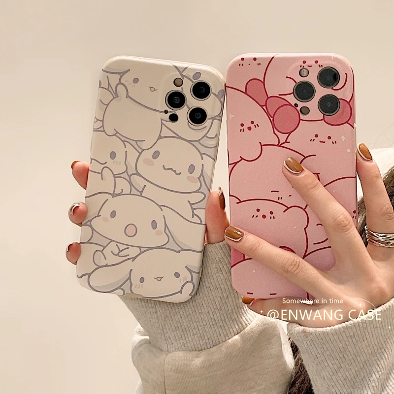 

Japan Kirby Cinnamoroll Apple 11/12Iphone13Promax Mobile Phone Case Xs/xr Couple 12Pro Xsmax Anime Plush Toy Girl Birthday Gift
