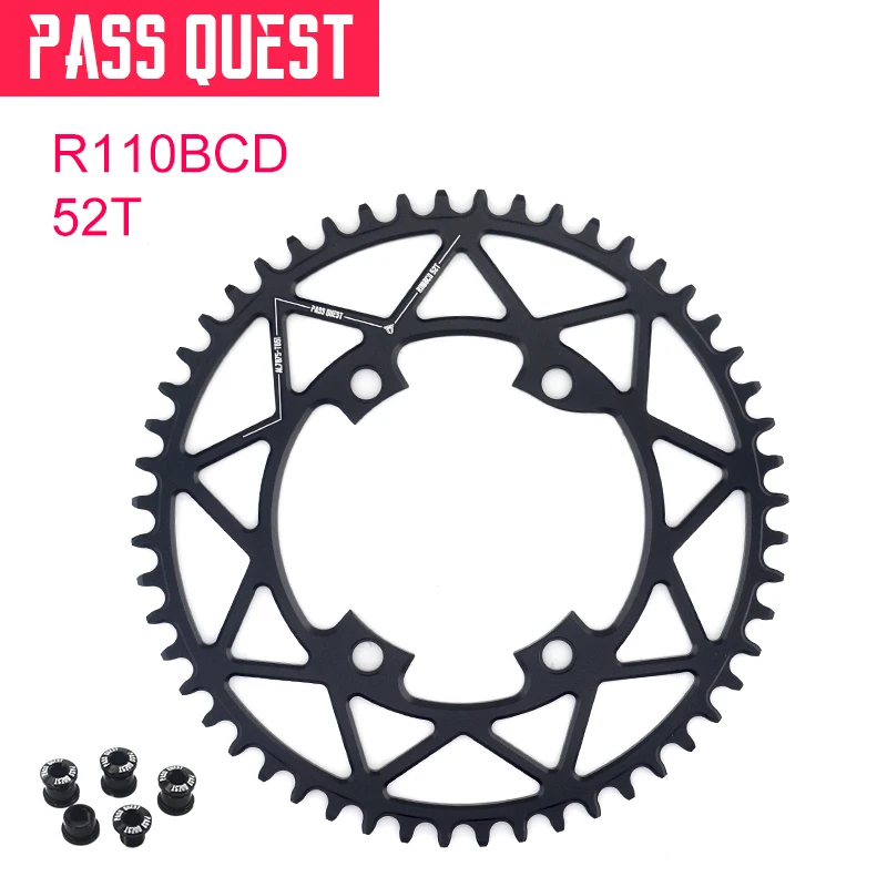 

PASS QUEST R110/110BCD велосипедная Звездочка круглая/Овальная узкая широкая цепь колеса 38T-58T для шоссейного велосипеда ultegra R7000 R8000 R9100