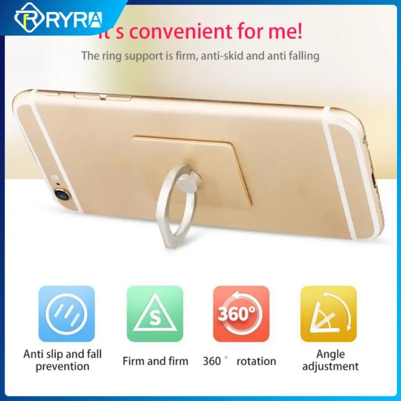 

RYRA Finger Ring Stand 360 Degree Rotating Holder Multi-functional Phone Bracket Phone Back Sticker For Mobile IPhone Xiaomi