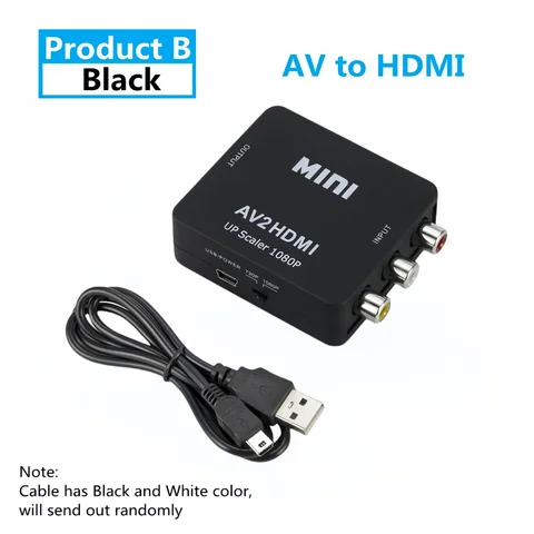 1080P HDMI-совместимый адаптер для AV-скалера композитный преобразователь с RCA AV на HDMI-совместимый CVSB L/R адаптер для видеоскалера