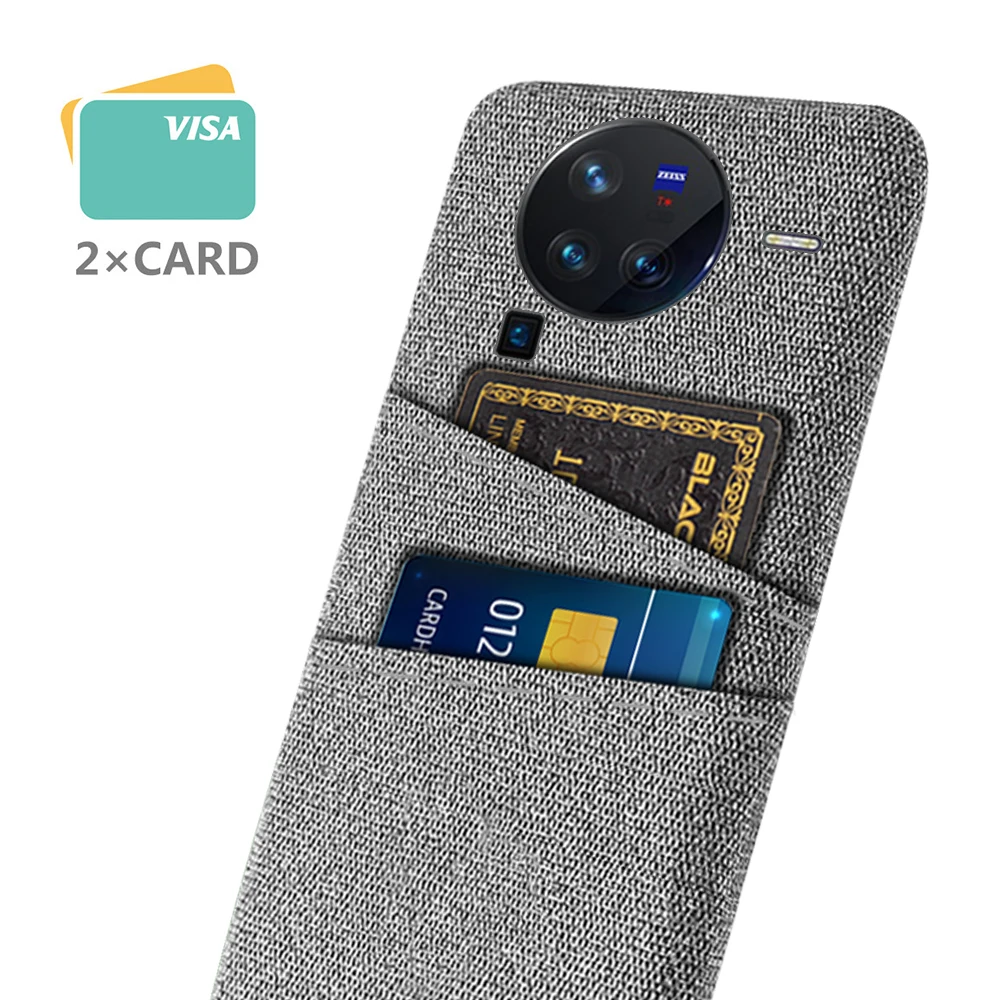 

Case For Vivo X80 Pro Case Luxury Fabric Dual Card Phone Cover For Vivo X80 X80pro 6.78" 2022 Fundas Coque vivox80 Pro