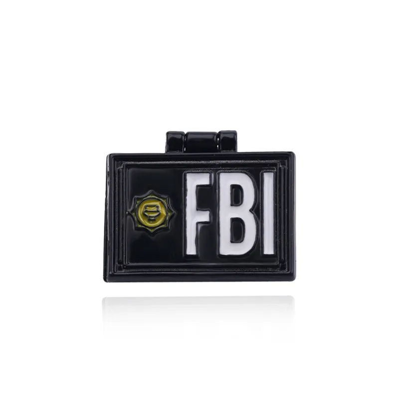 X-Files FBI Fox Mulder ID Card Эмаль Броши Модные Булавки Из Цинкового Сплава Унисекс
