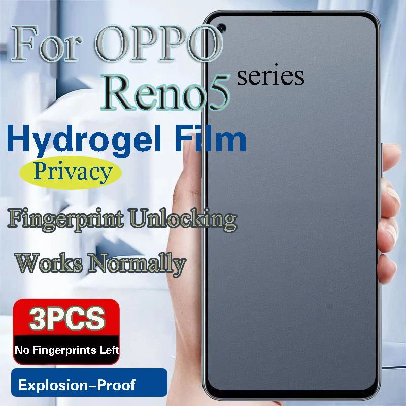 Reno5Pro + Защитная пленка для экрана для OPPO Reno5 Pro Гидрогелевая пленка Reno5K с защитой от подглядывания и разблокировки отпечатков пальцев