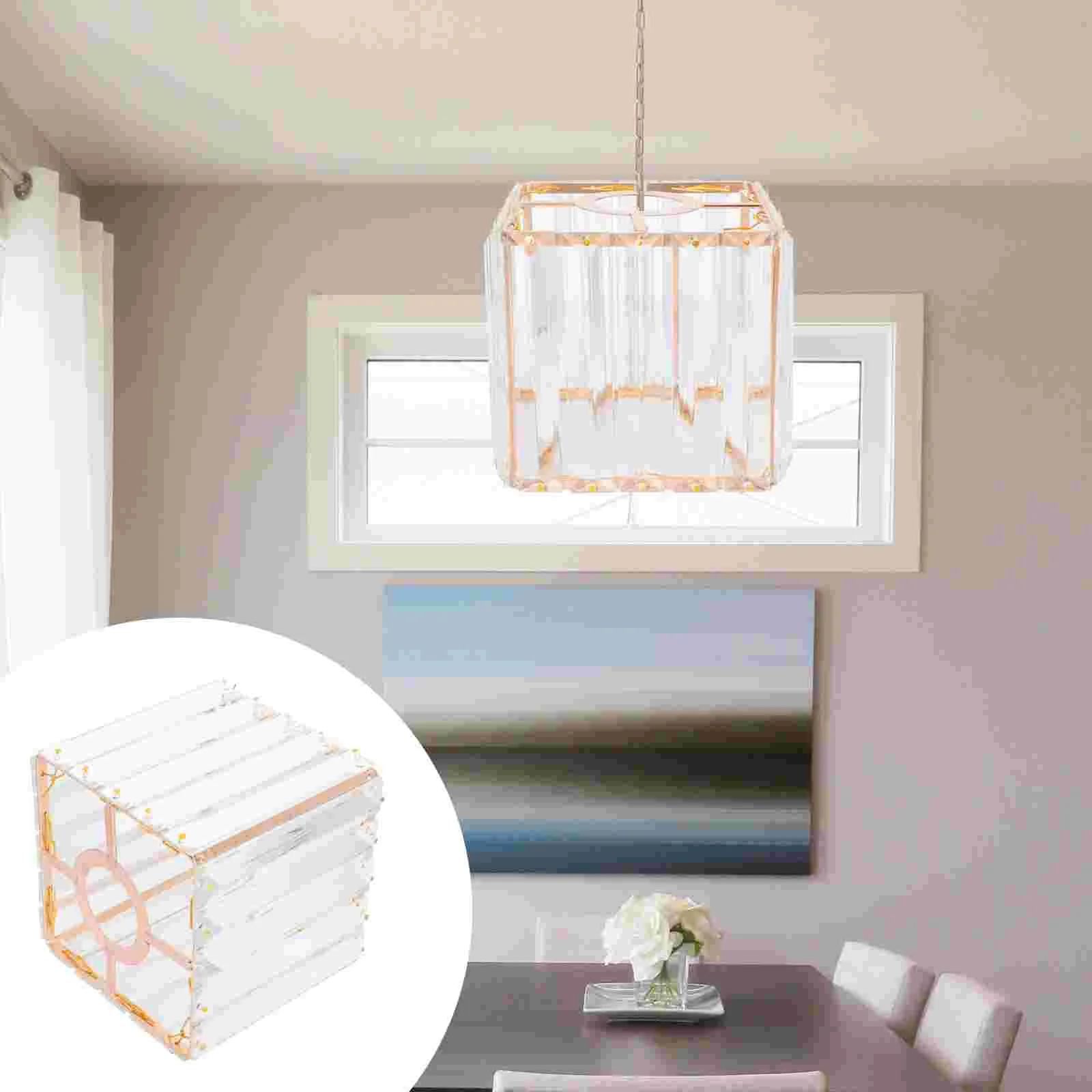 

European Elegant Square Chandelier Glass Lamp Chimney for Home Decor Using