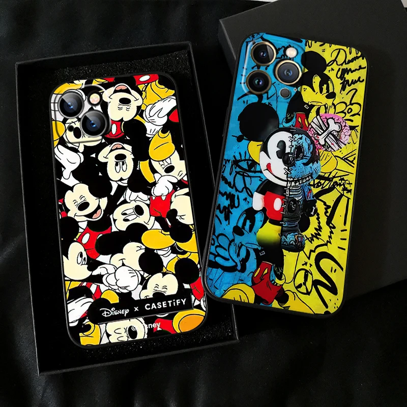 

Disney Mickey Duck Graffiti For iPhone 11 12 13 14 Pro Max 12 13 Mini X XR XS Max SE 6 6S 7 8 Plus Phone Case Carcasa TPU Soft