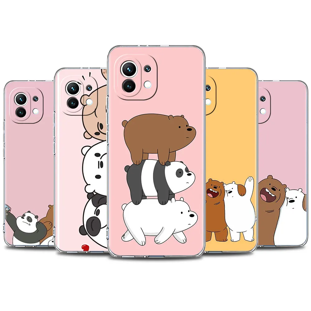 

W-We B-Bare Bears Phone Case for Xiaomi Mi 11T 11 Lite 10T Pro 12 12x Silicone Note 11 CC9 cc9e 9S Cover Funda Coque Shell Caso