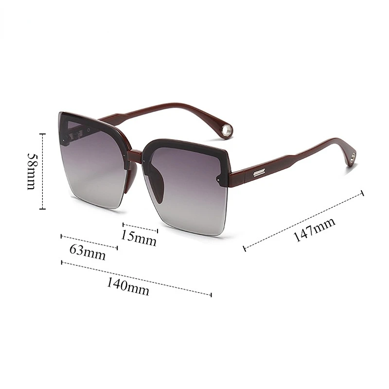 

2023 New Frameless Trendy Sunglasses for Women In Europe and America Street Photography Box Diamond Cut Edge Sunglasses