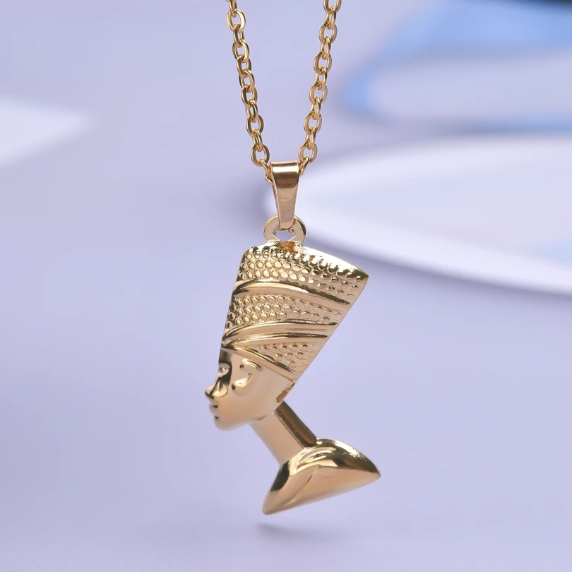 

Egyptian pharaoh Charm Necklace for Men Stainless Steel Gold Color Pendant jewelry Trendy Choker Chain Female Gothic Jewelry