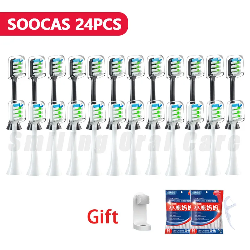 

Replacement Brush Heads For SOOCAS X3/X3U/X5/X1/X3Pro Sonic Electric Toothbrush V1/V2/D3 DuPont Soft Vacuum Bristle Nozzles