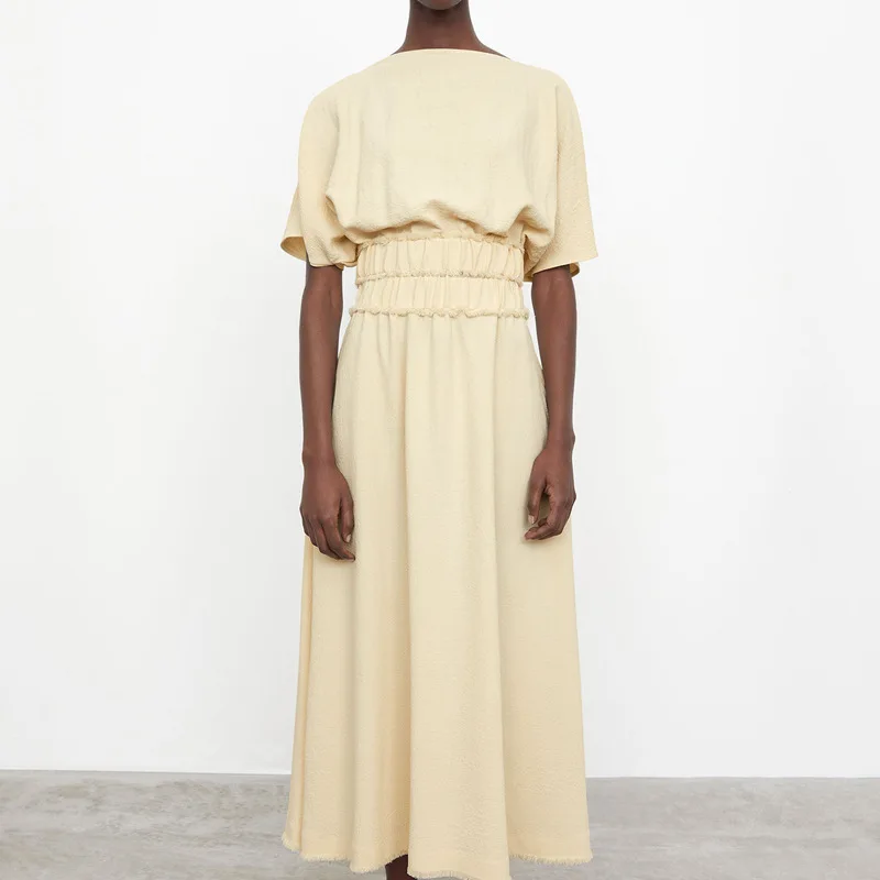 

Totem* Fashion women Temperament commuting set Loose batwing sleeve Top High waisted Elastic Waist A-line skirt