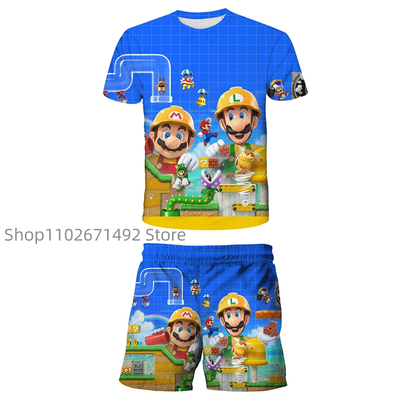

Super Ma Li O Brothers Children's T-Shirt Set, Fitness T-shirt, Shorts, Large Apparel, Summer Apparel, Novelty