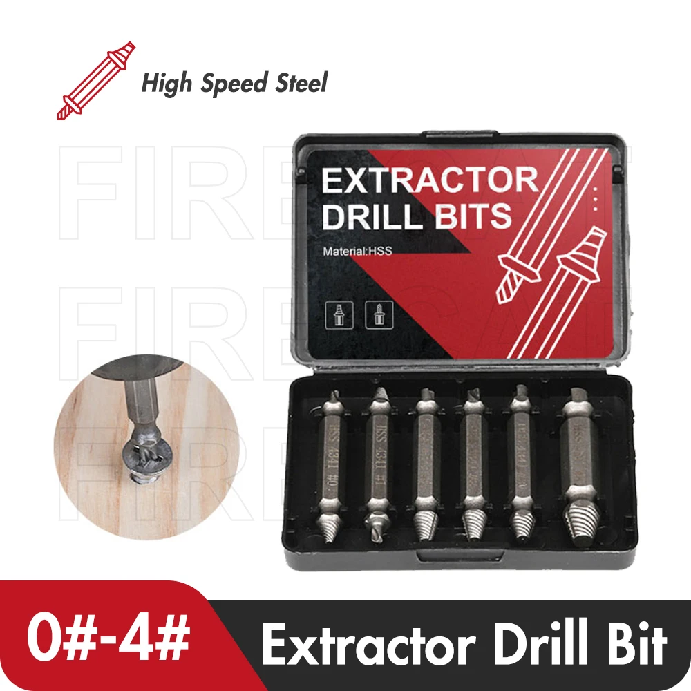 

1/4/5/6 pcs Broken Screw Extractor Drill Bit Damaged Bolt Extractor Drill Bits Set Remove Screw Bolt Extractor Power Tools Kits