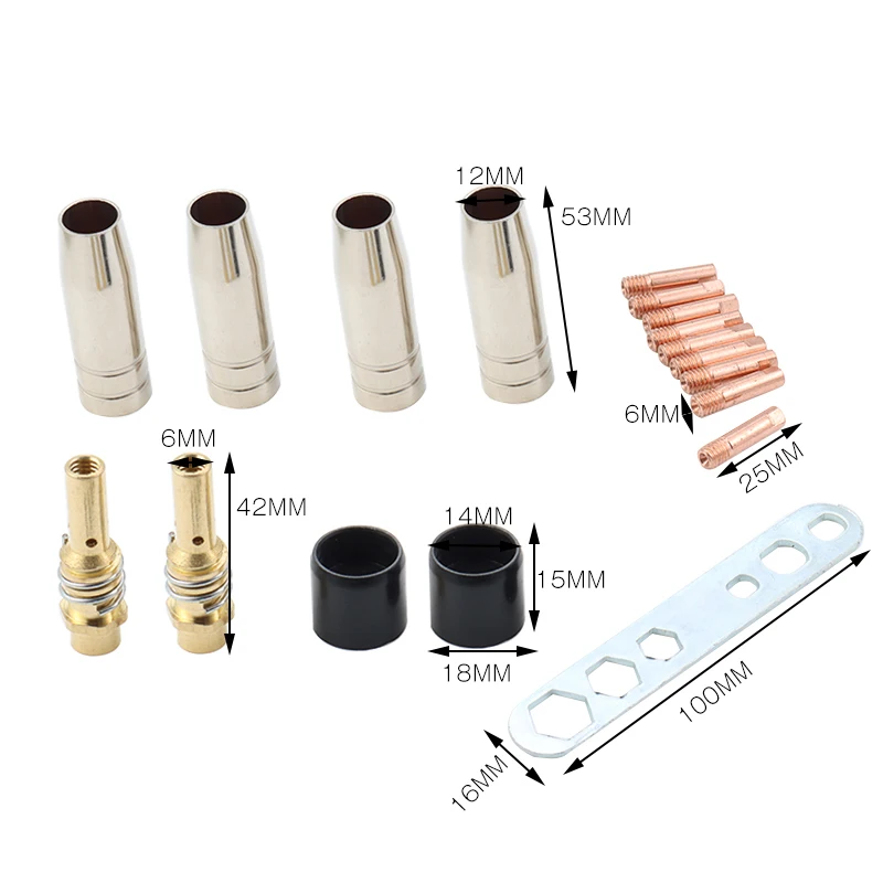 19pcs Contact Tip Welding Torch Nozzle MB-15AK Argon Arc Tool 0.8mm For 15AK MIG/MAG | Инструменты