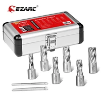 ezarc 8pcs hss annular cutter set 11mm to 19mm cutting diameter x 25 4mm cutting depth 19mm weldon shank for metal drilling